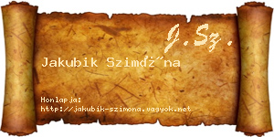 Jakubik Szimóna névjegykártya